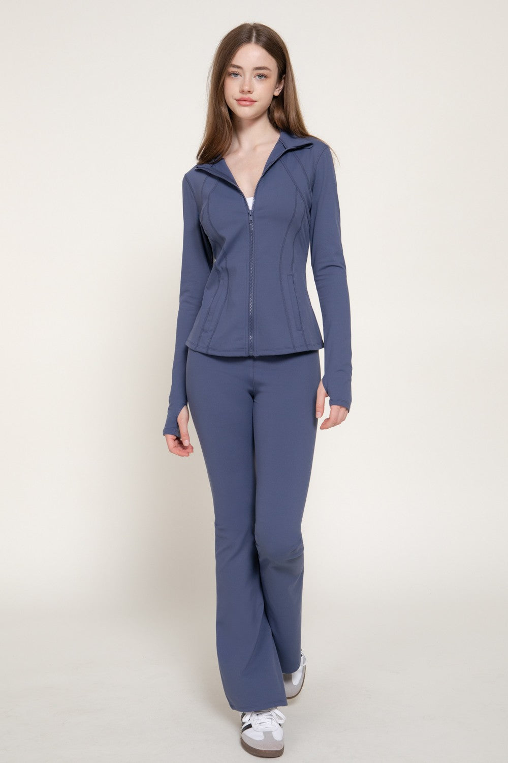 Long Slv Thumb Holes Workout Jacket