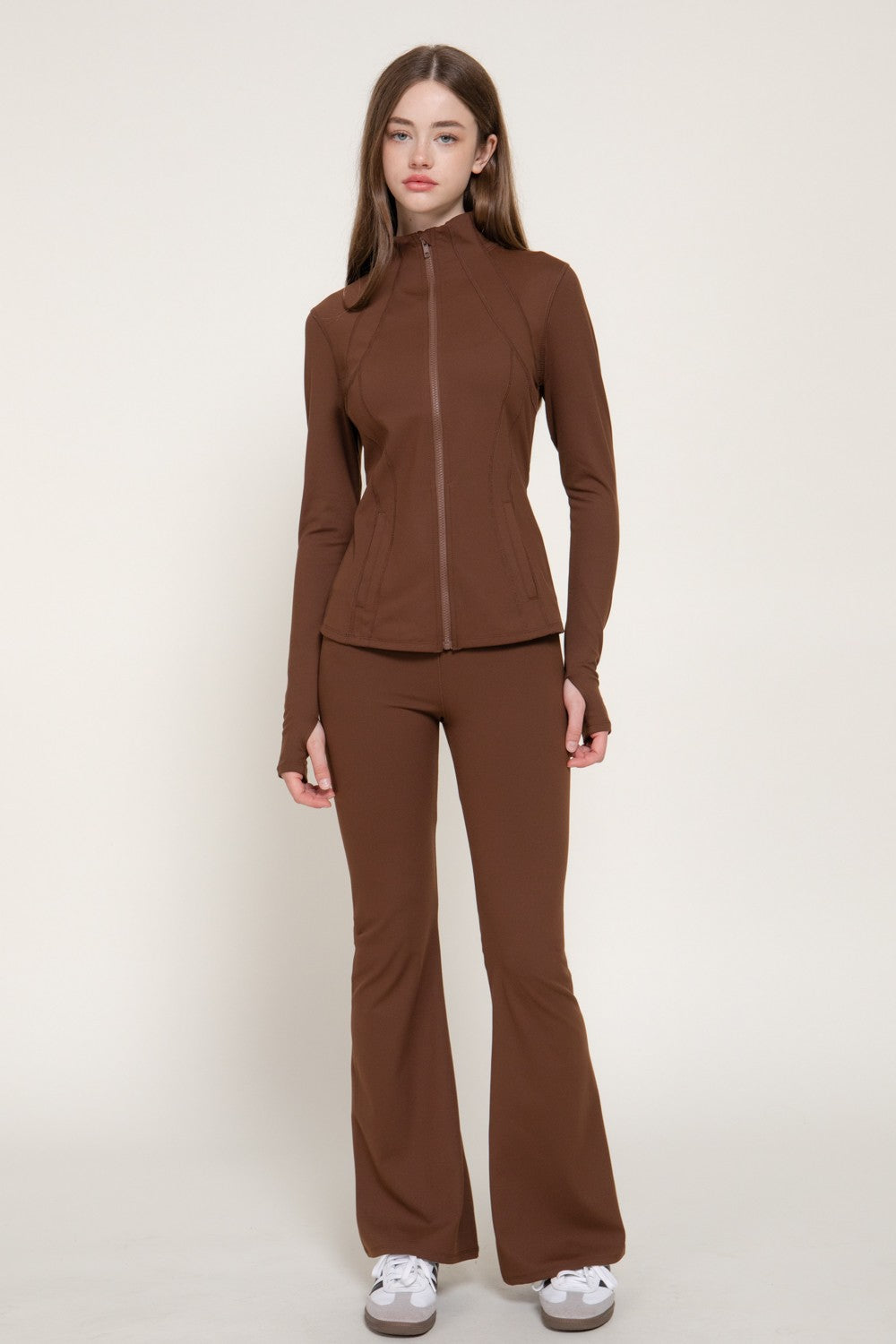 Long Slv Thumb Holes Workout Jacket