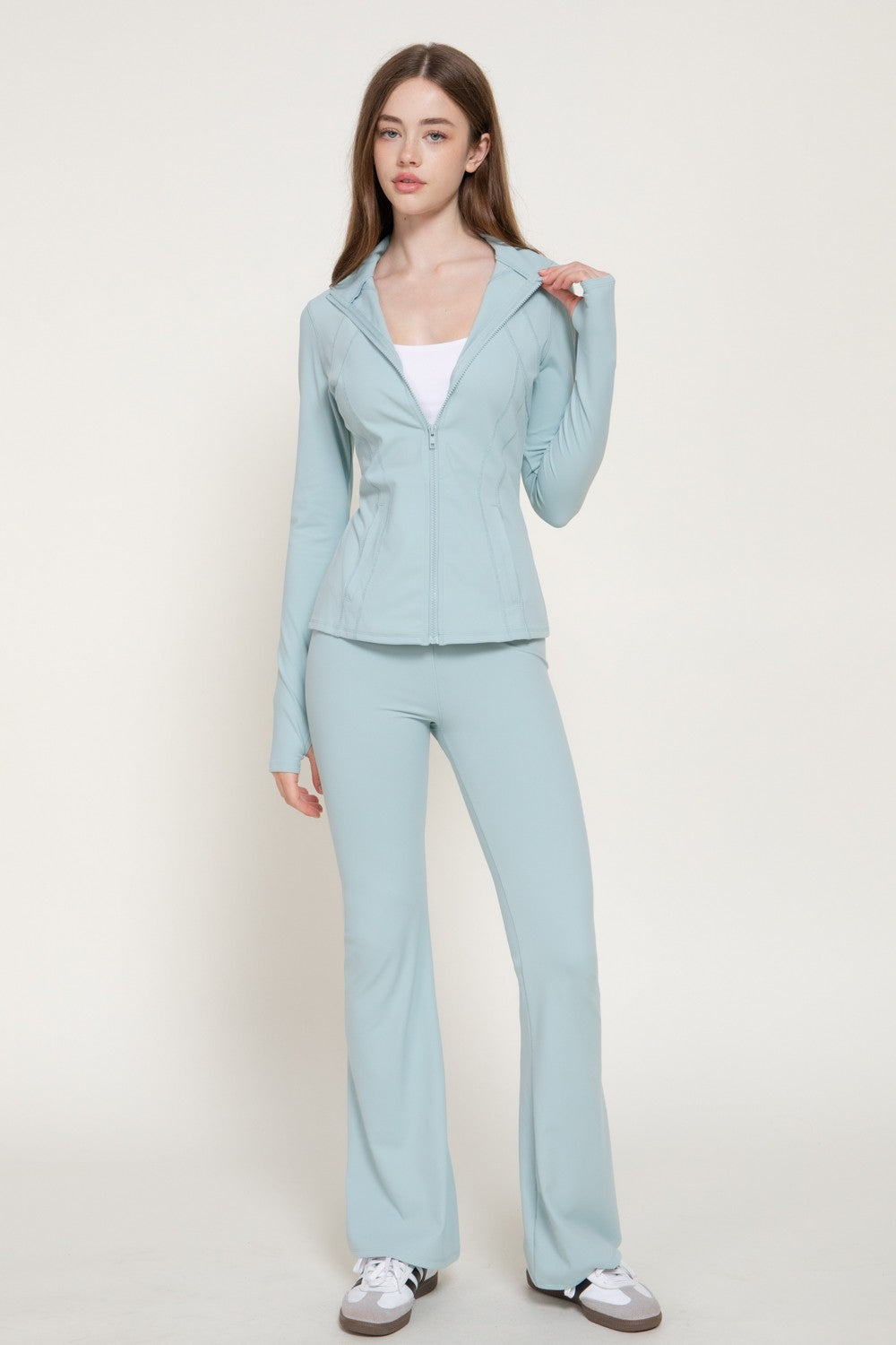 Long Slv Thumb Holes Workout Jacket