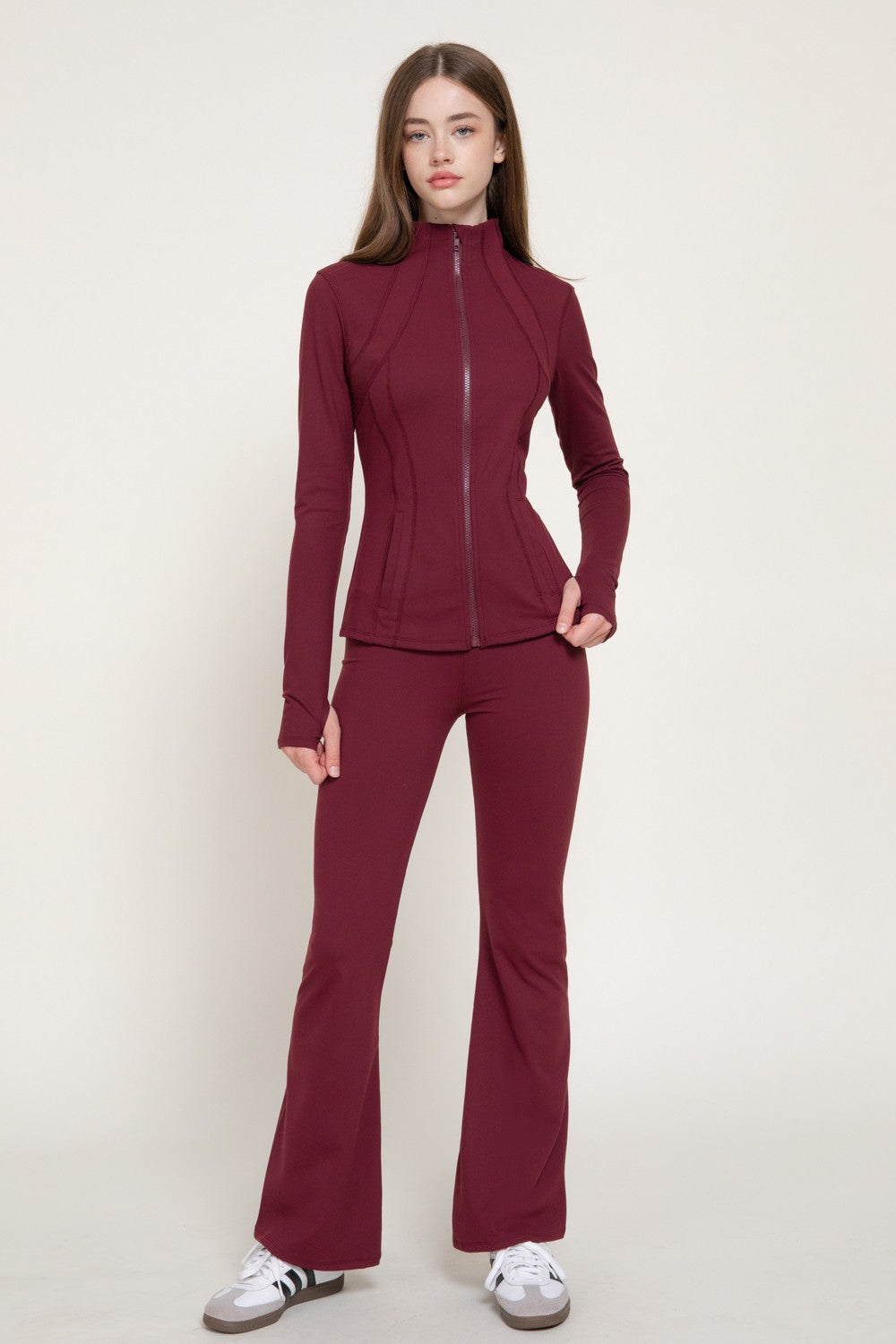 Long Slv Thumb Holes Workout Jacket