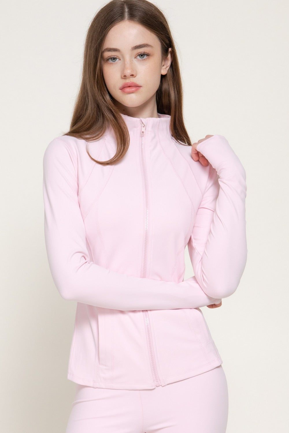 Long Slv Thumb Holes Workout Jacket