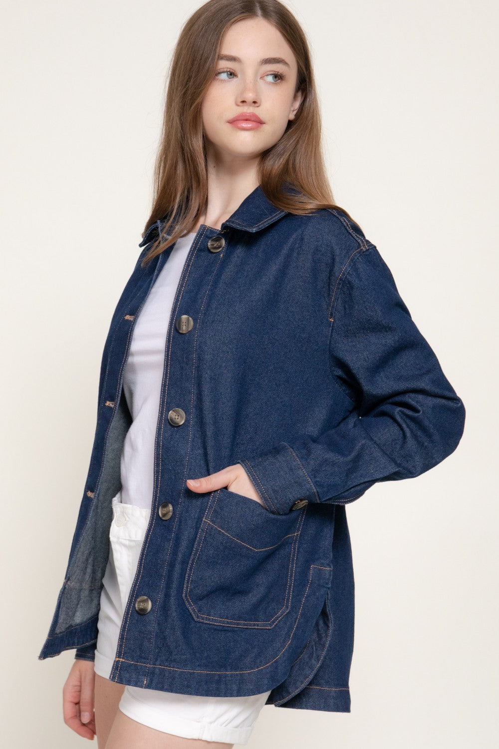 Long Sleeve Denim Shacket