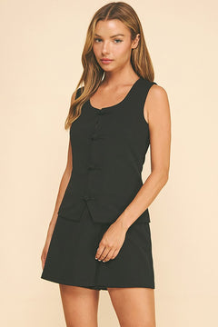 Jersey Mandarin Qipao Cheongsam Vest Top