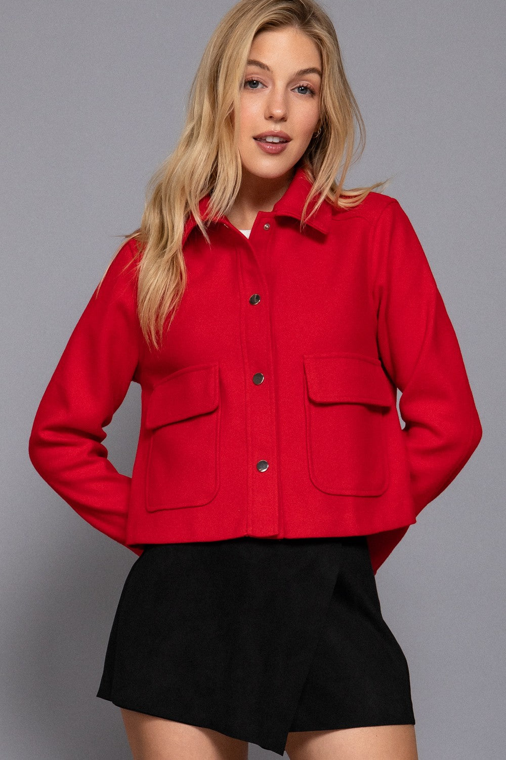 Long Sleeve Closure Soft Felt Jacket