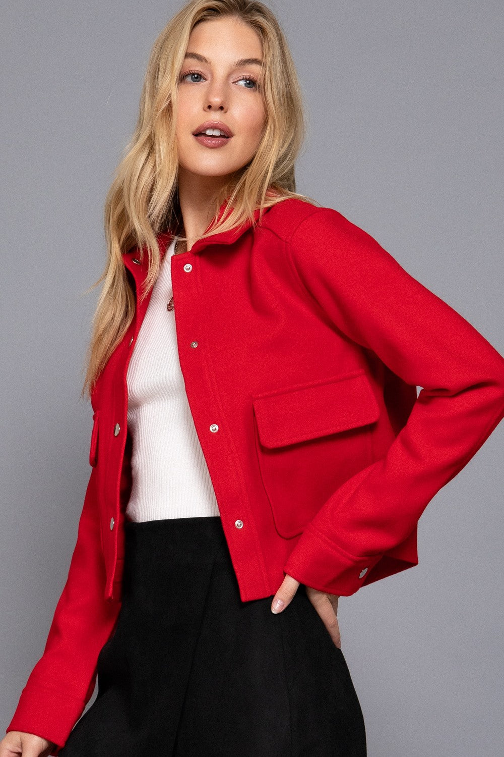 Long Sleeve Closure Soft Felt Jacket