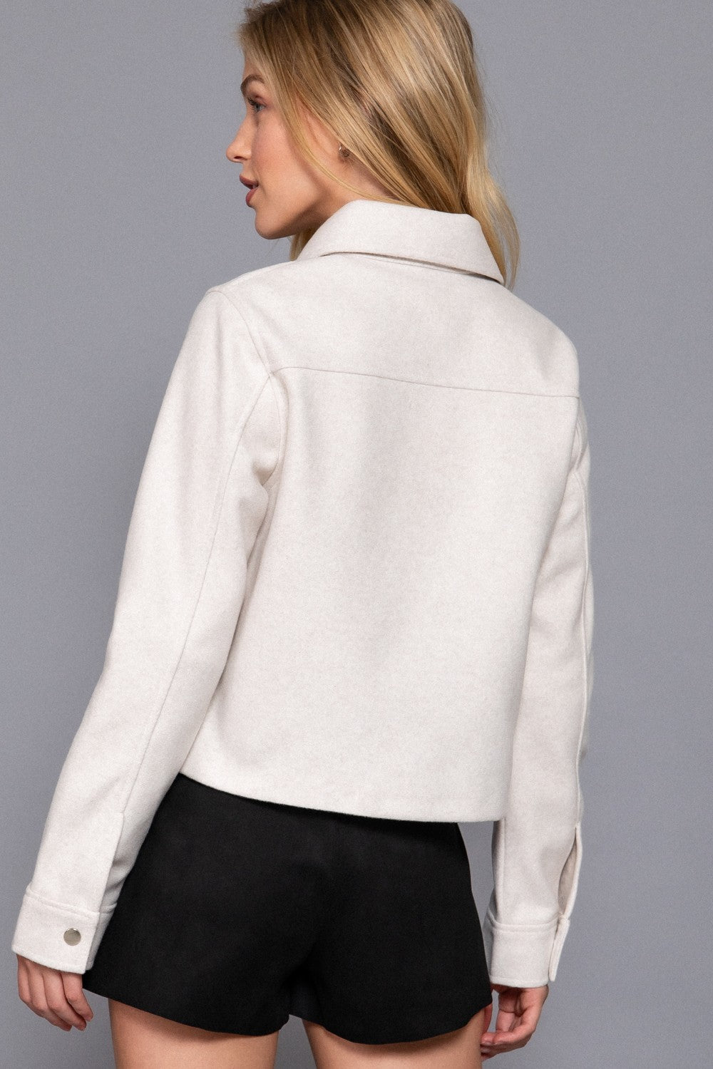 Long Sleeve Closure Soft Felt Jacket