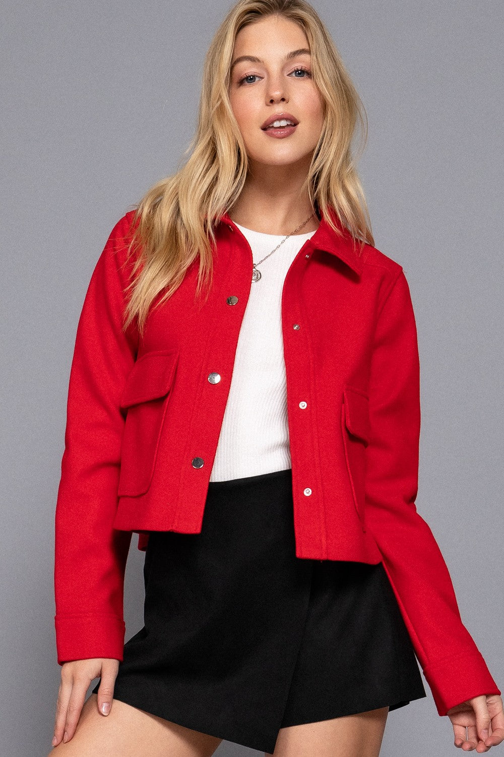 Long Sleeve Closure Soft Felt Jacket