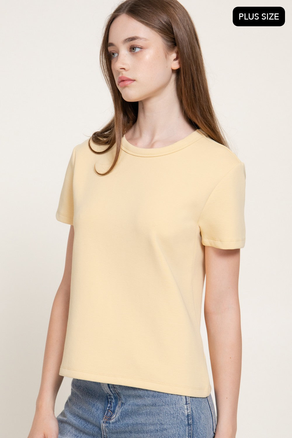 Short Sleeve Round Neck Soft Knit Top