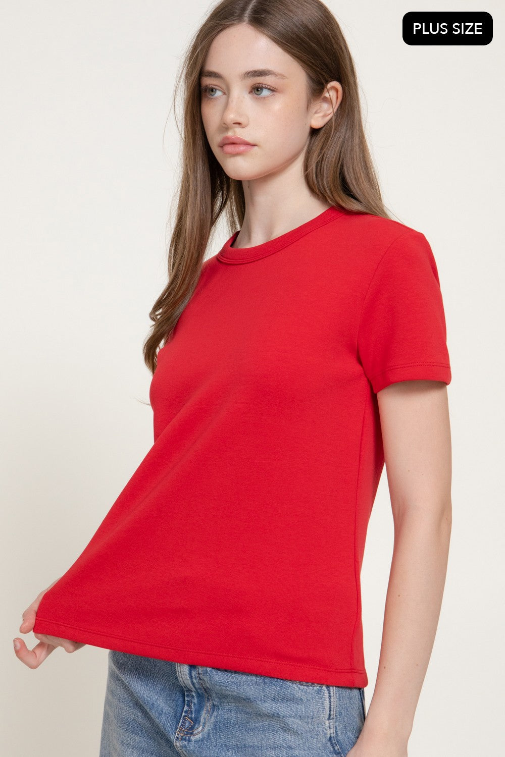 Short Sleeve Round Neck Soft Knit Top