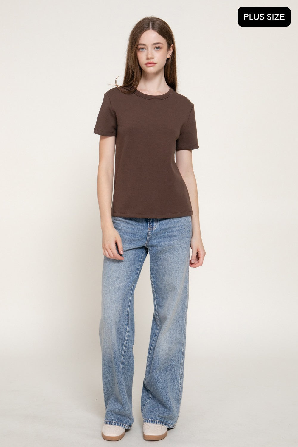 Short Sleeve Round Neck Soft Knit Top