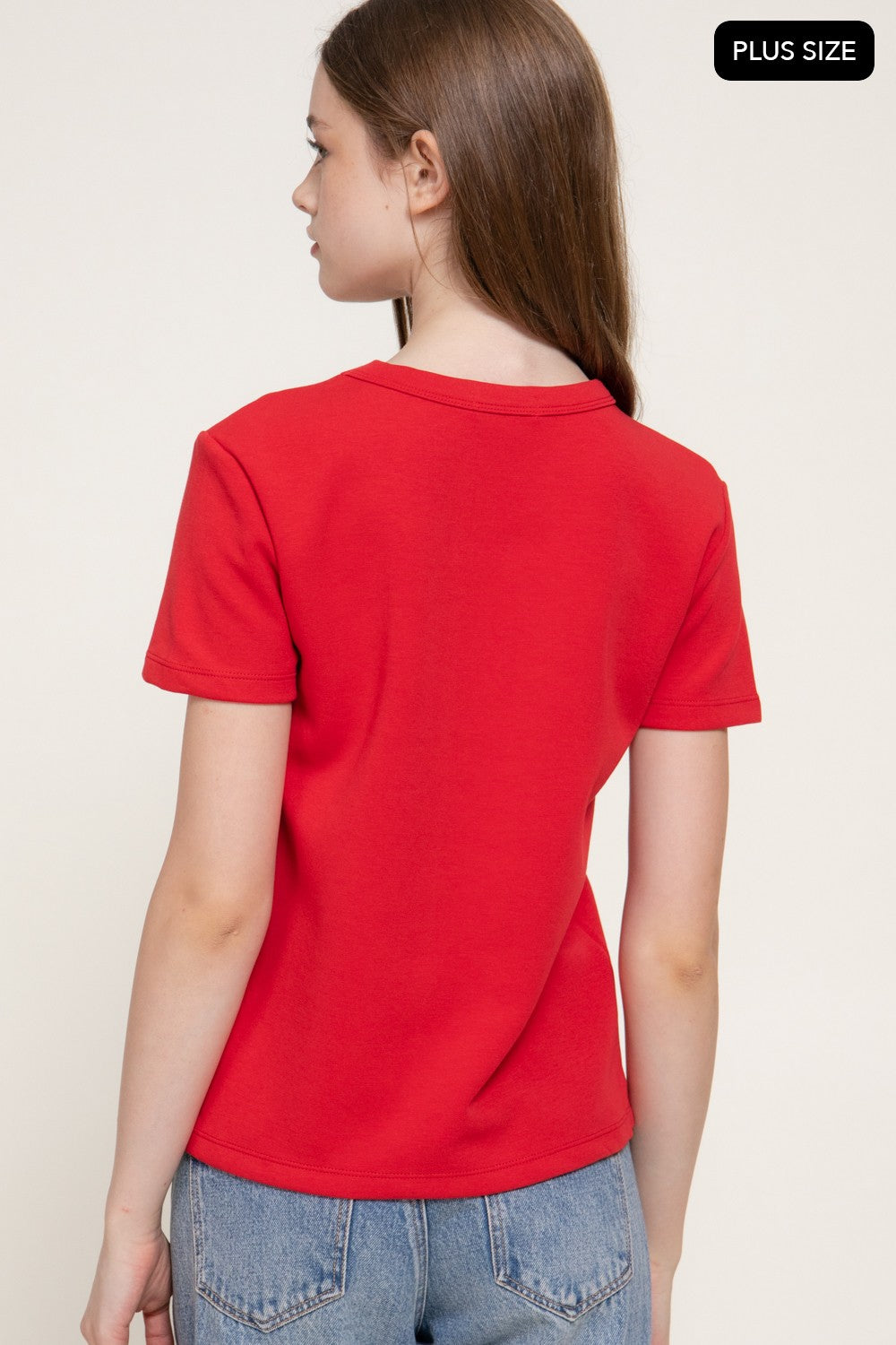 Short Sleeve Round Neck Soft Knit Top