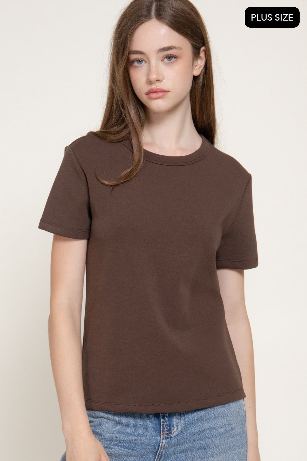 Short Sleeve Round Neck Soft Knit Top