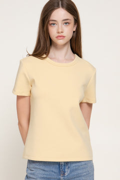 Short Sleeve Round Neck Soft Knit Top