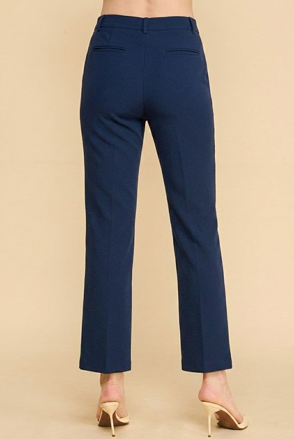 Twill Welt Pocket Flared Trousers Pants