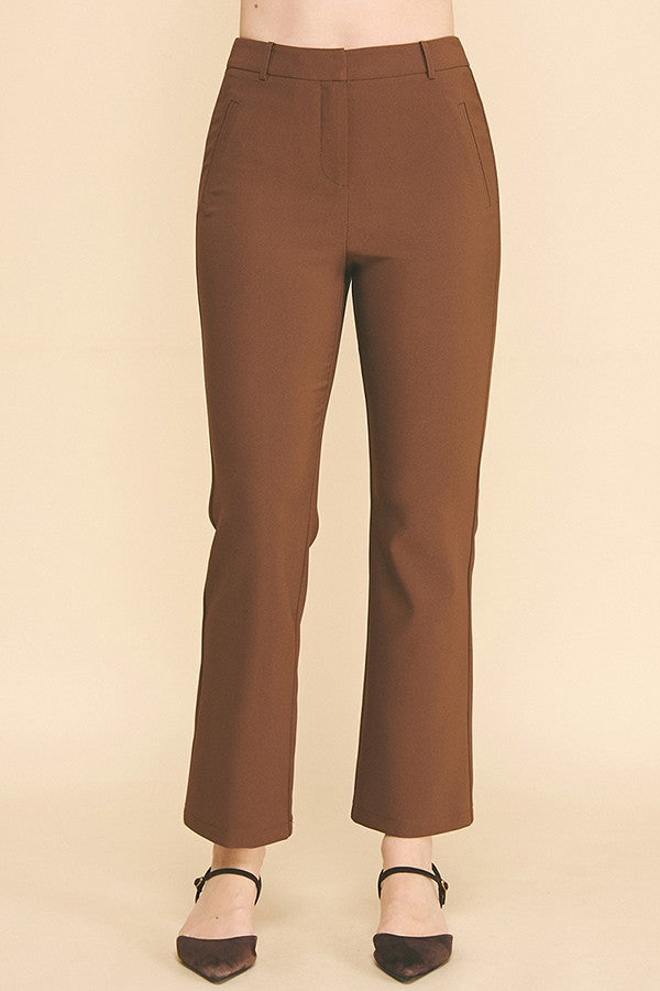 Twill Welt Pocket Flared Trousers Pants