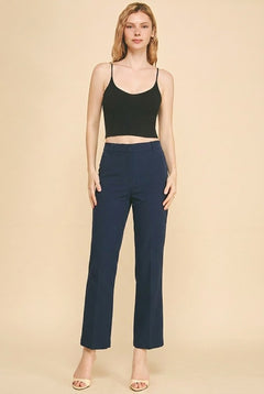 Twill Welt Pocket Flared Trousers Pants
