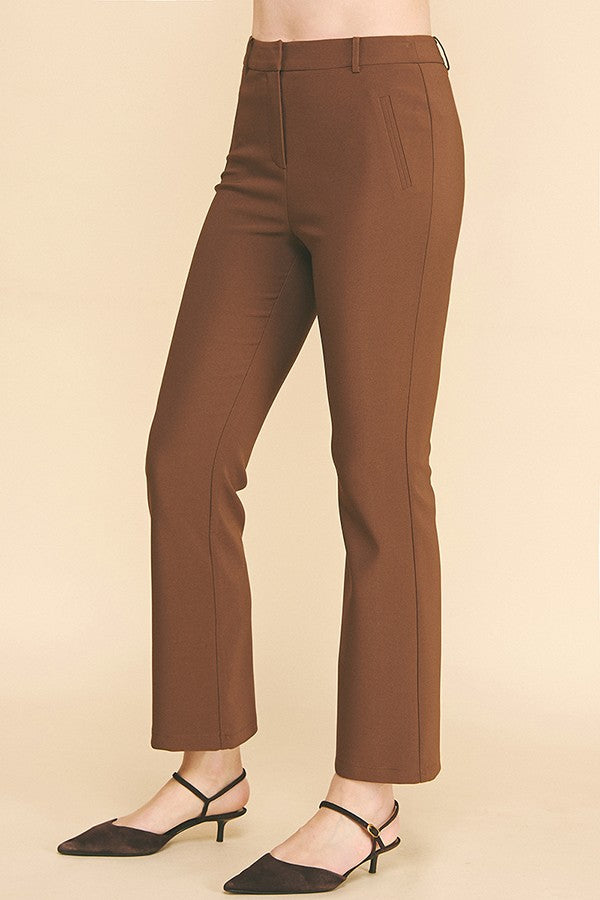 Twill Welt Pocket Flared Trousers Pants