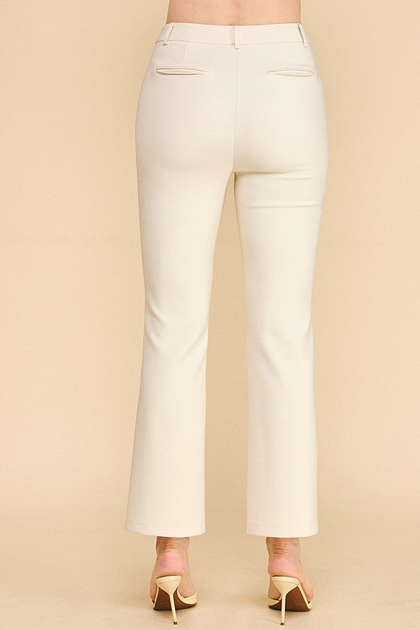 Twill Welt Pocket Flared Trousers Pants
