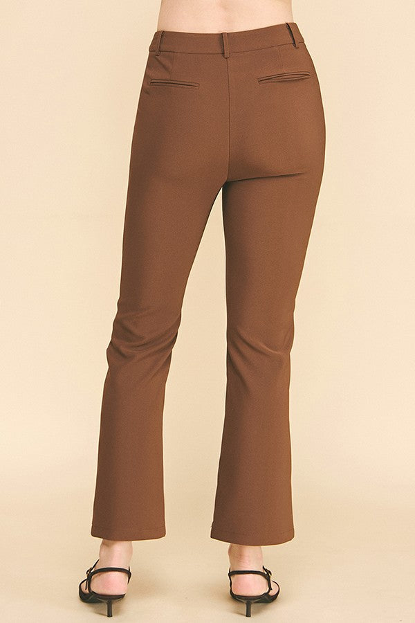 Twill Welt Pocket Flared Trousers Pants