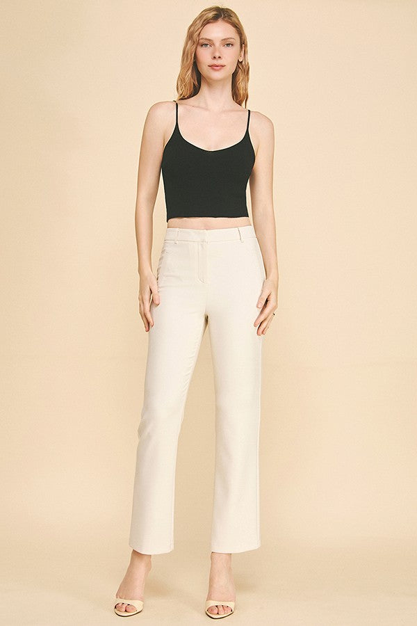 Twill Welt Pocket Flared Trousers Pants