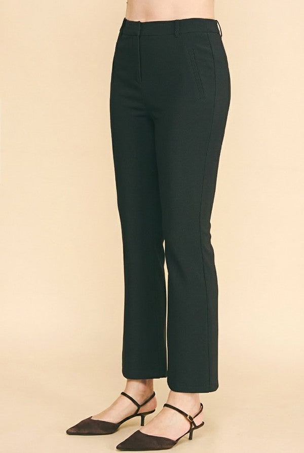 Twill Welt Pocket Flared Trousers Pants