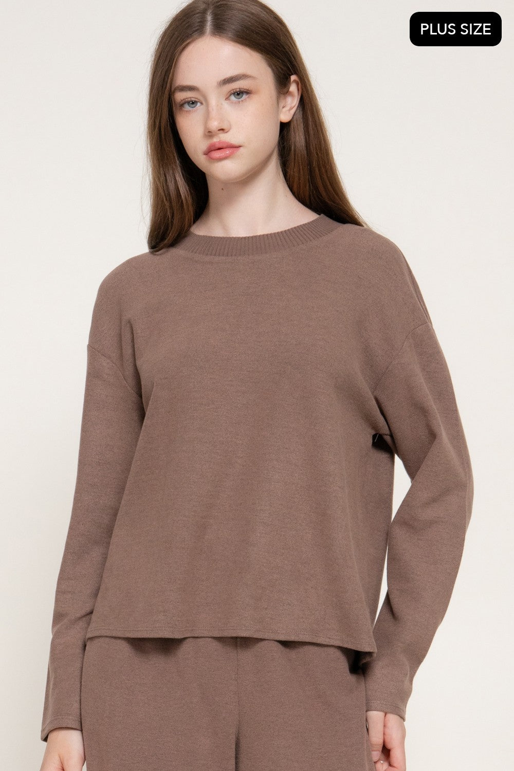 Long Sleeve Round Neck Soft Knit Top