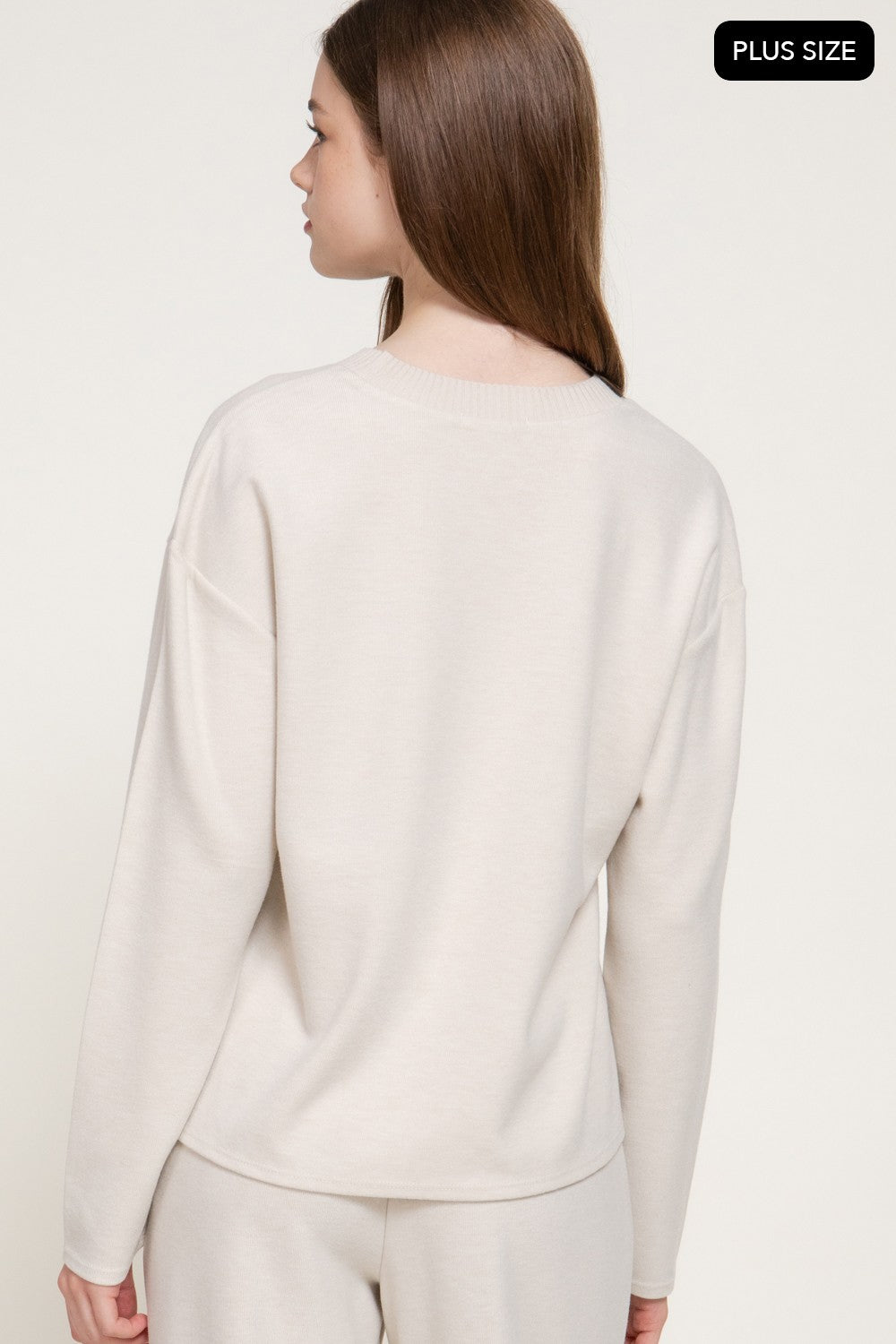 Long Sleeve Round Neck Soft Knit Top