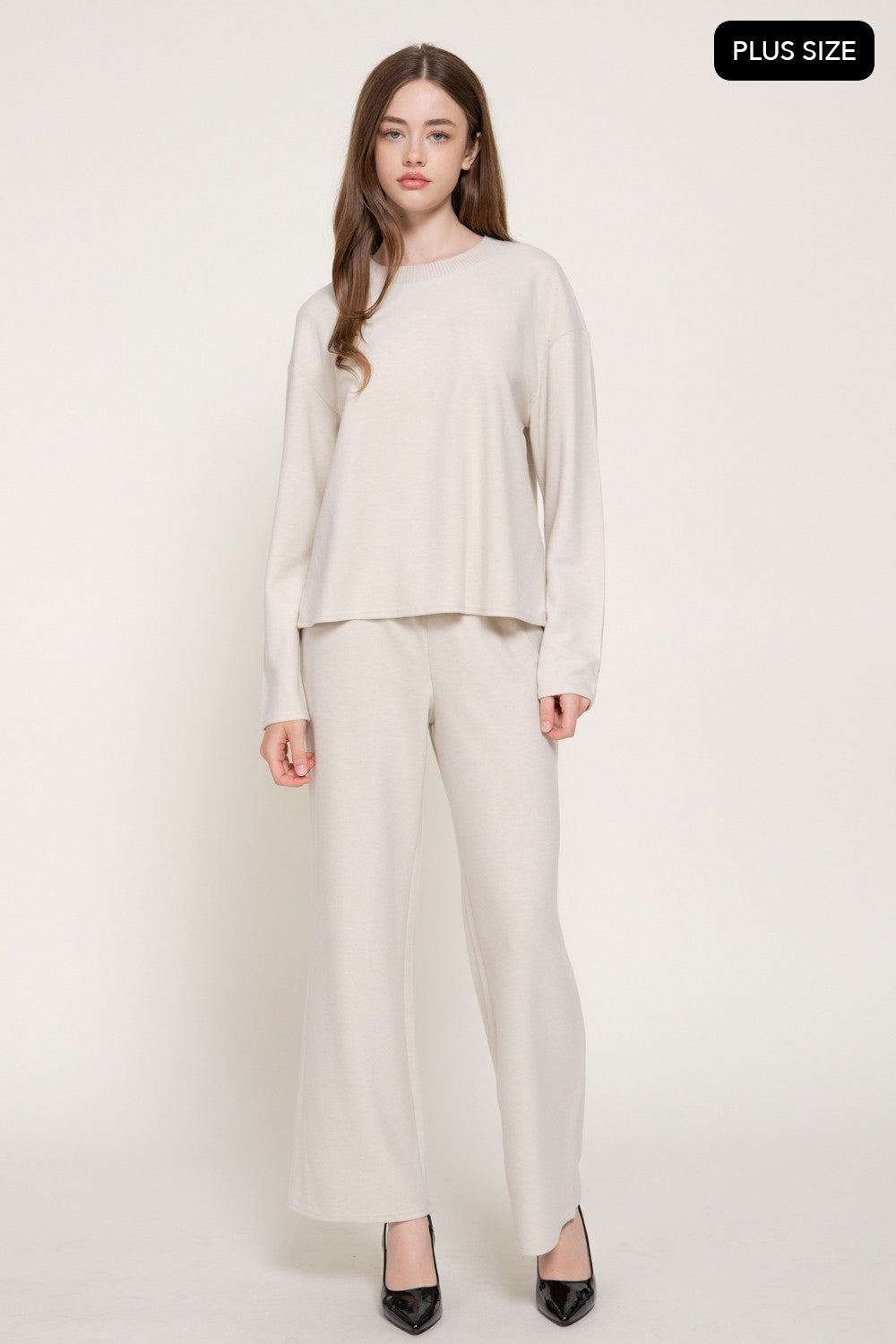 Long Sleeve Round Neck Soft Knit Top