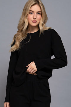 Long Sleeve Round Neck Soft Knit Top