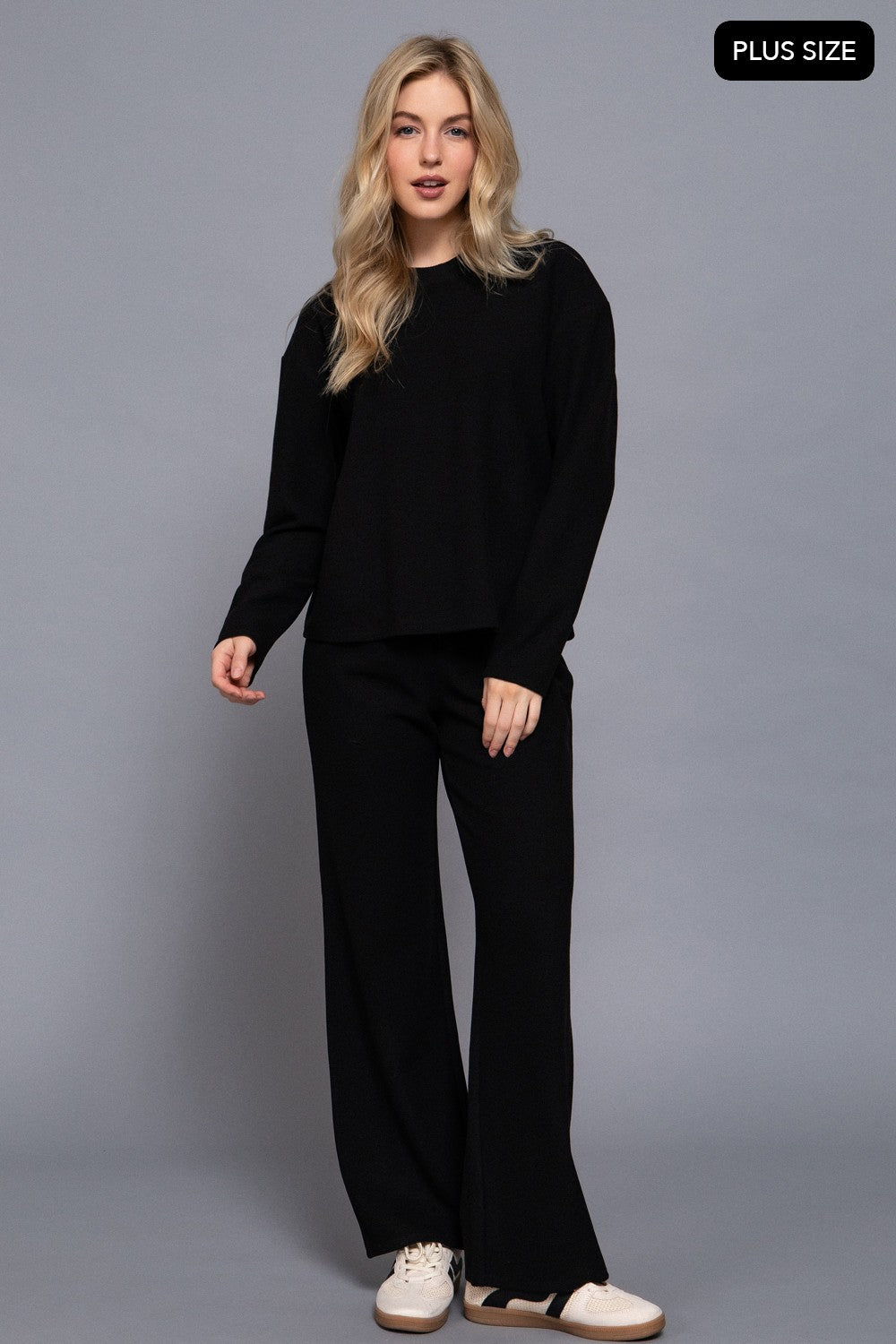 Long Sleeve Round Neck Soft Knit Top