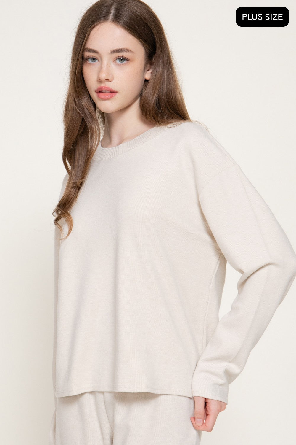 Long Sleeve Round Neck Soft Knit Top
