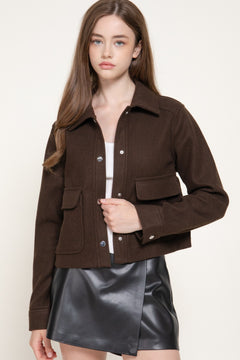 Long Sleeve Closure Soft Felt Jacket