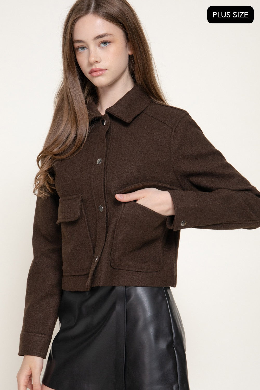 Long Sleeve Closure Soft Felt Jacket