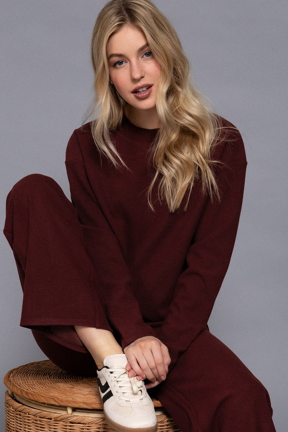 Long Sleeve Round Neck Soft Knit Top