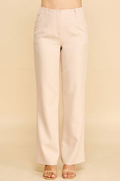 Twill Classic Straight Leg High Rise Trouser