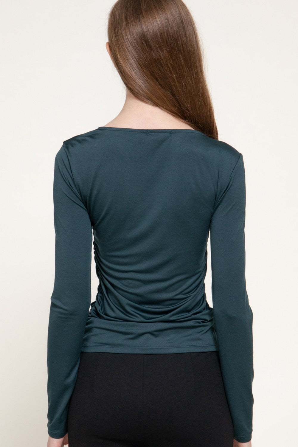 Long Sleeve Asymmetric Neck Knit Top