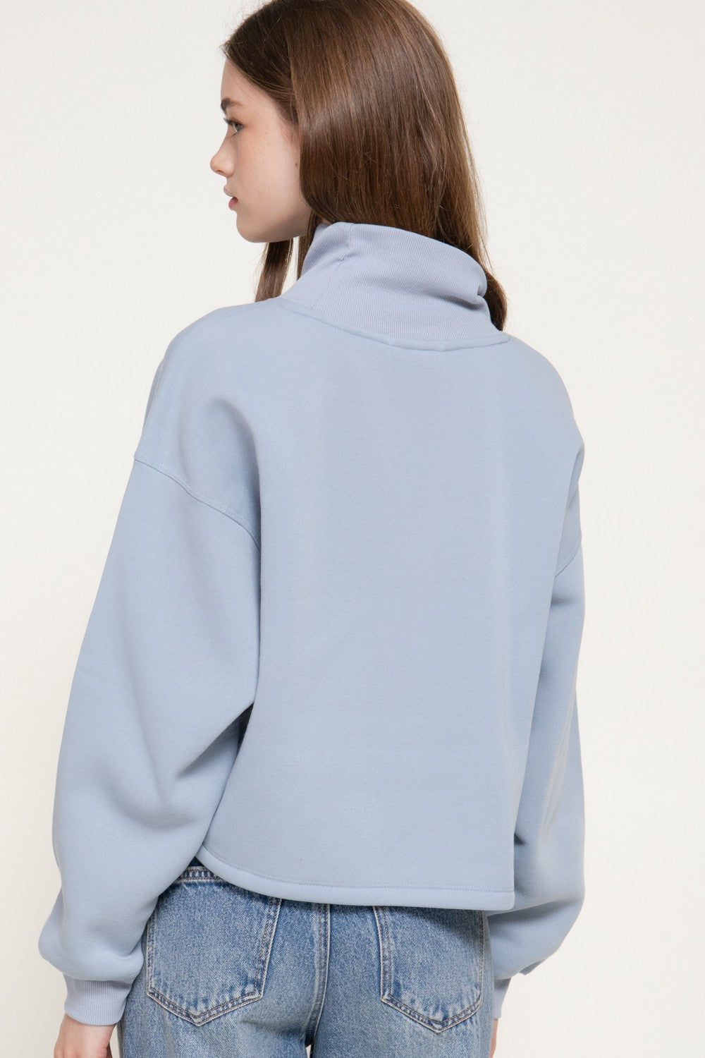 Long Sleeve Neck Hem & Cuffs Inner Brushed Sweatshirt