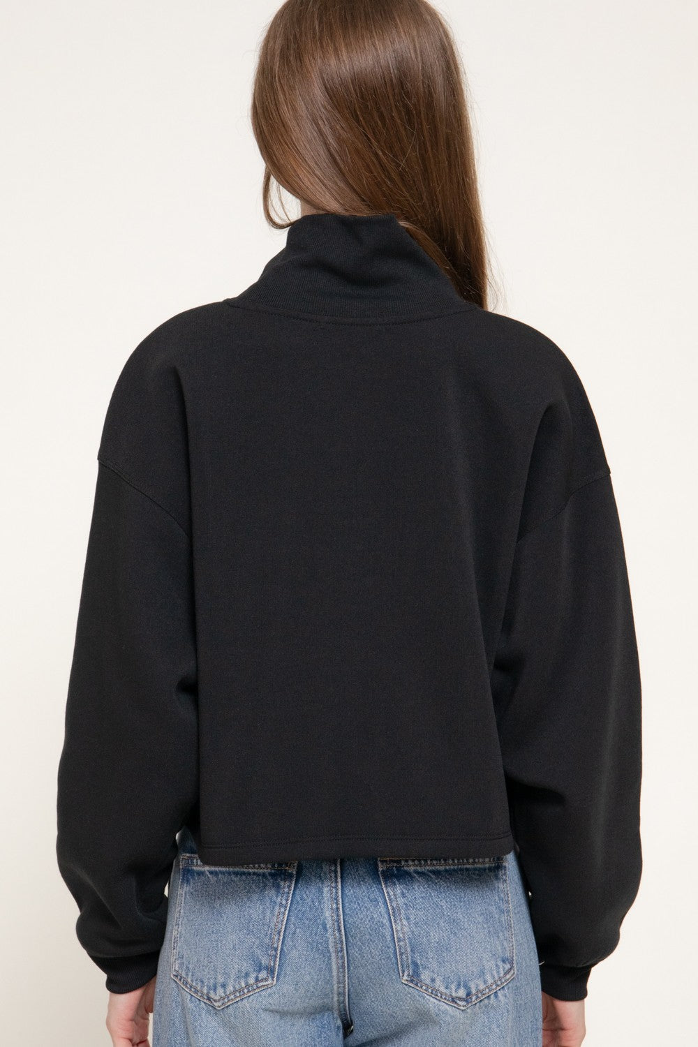 Long Sleeve Neck Hem & Cuffs Inner Brushed Sweatshirt