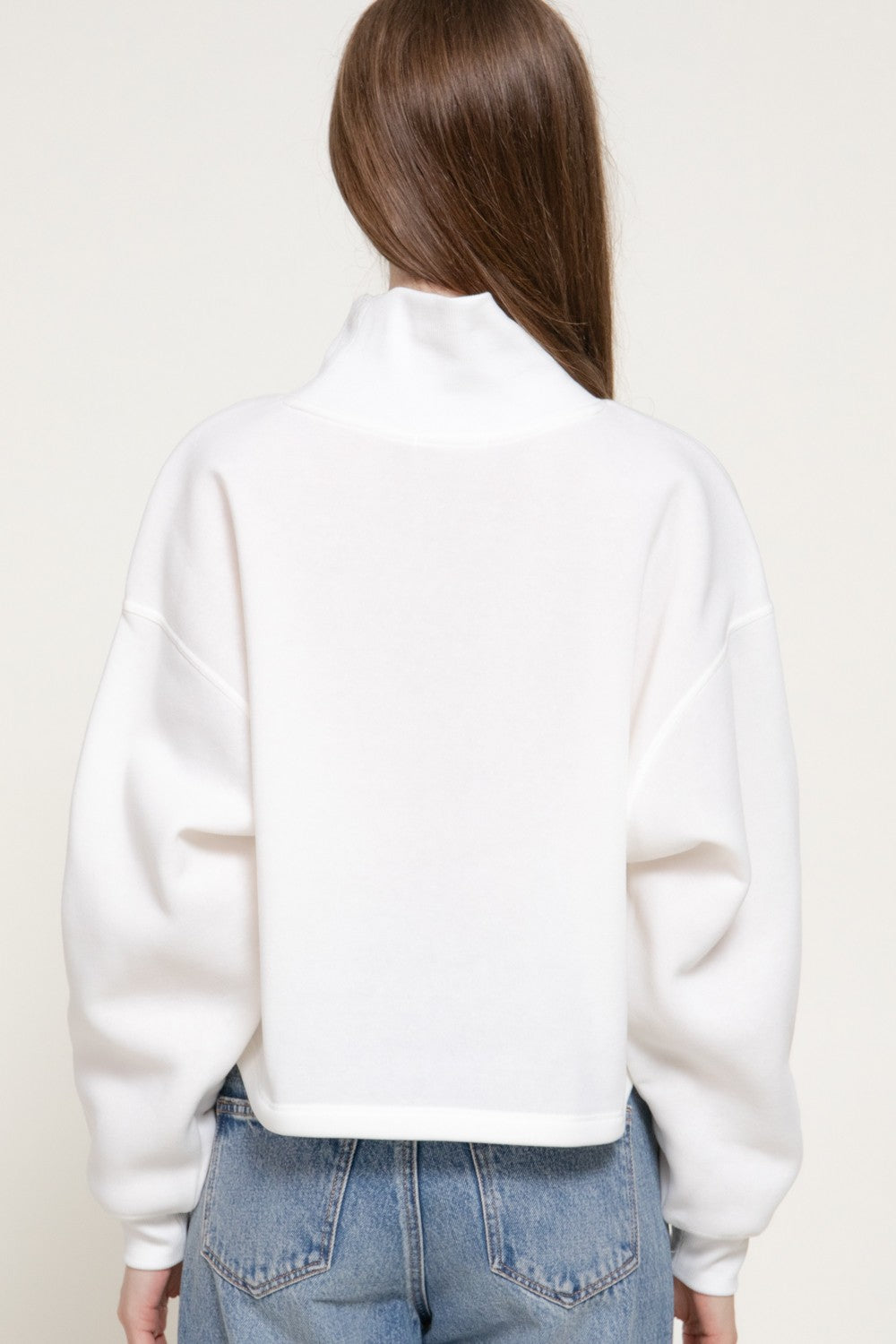 Long Sleeve Neck Hem & Cuffs Inner Brushed Sweatshirt