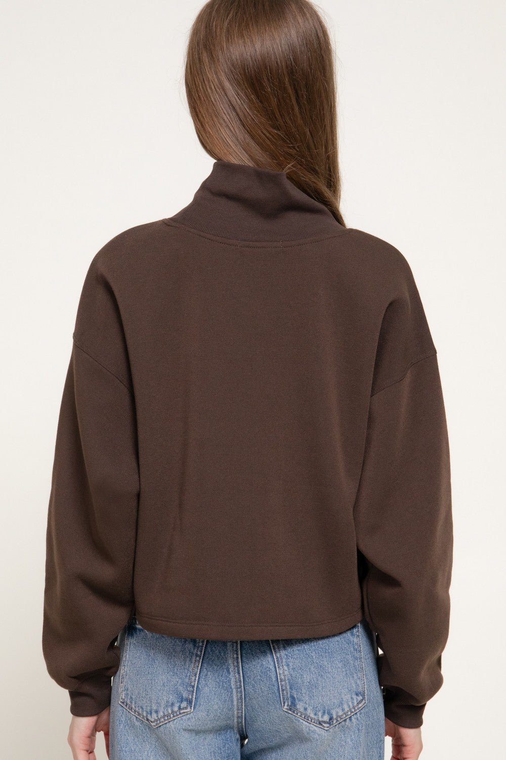 Long Sleeve Neck Hem & Cuffs Inner Brushed Sweatshirt