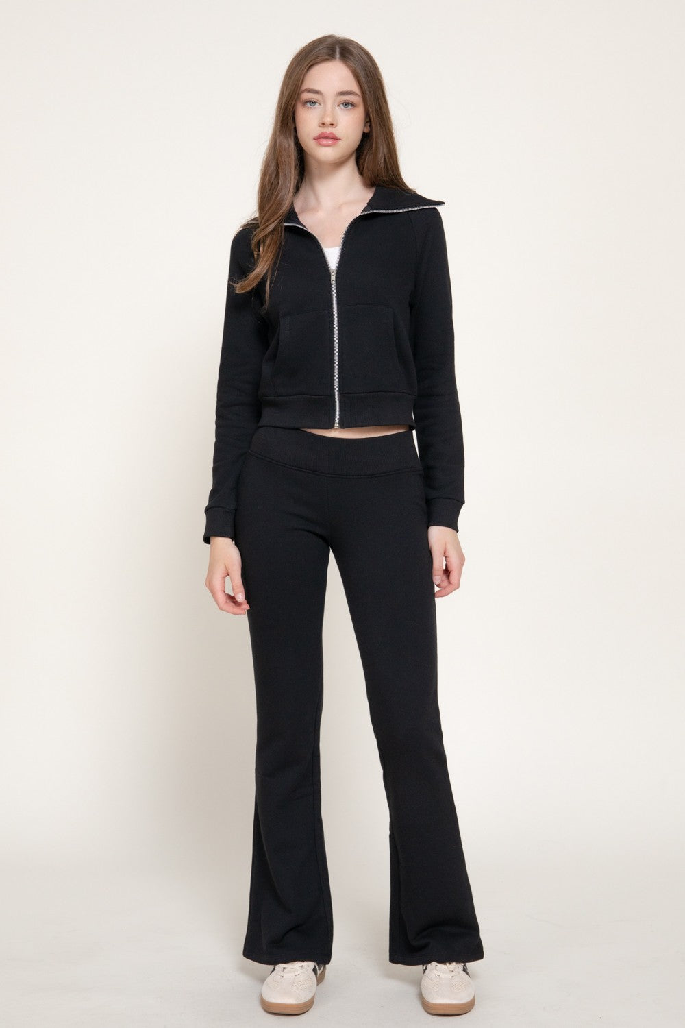 Long Sleeve Lapel Collar Plush Jacket