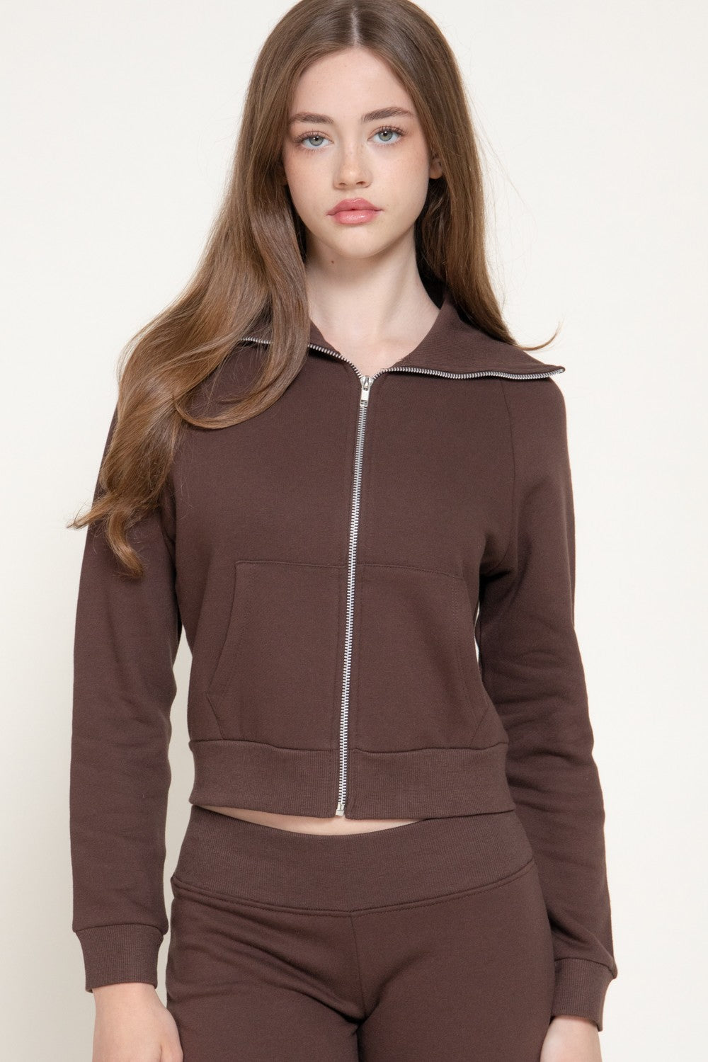 Long Sleeve Lapel Collar Plush Jacket