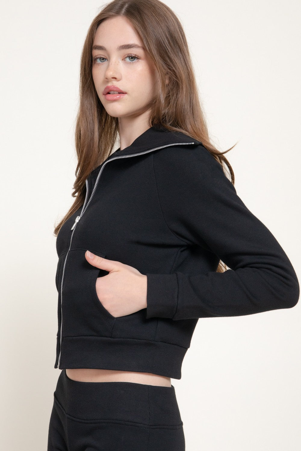 Long Sleeve Lapel Collar Plush Jacket