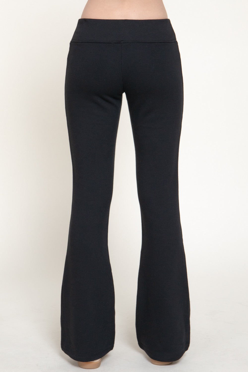 Elastic Waist Semi Flare Terry Pants