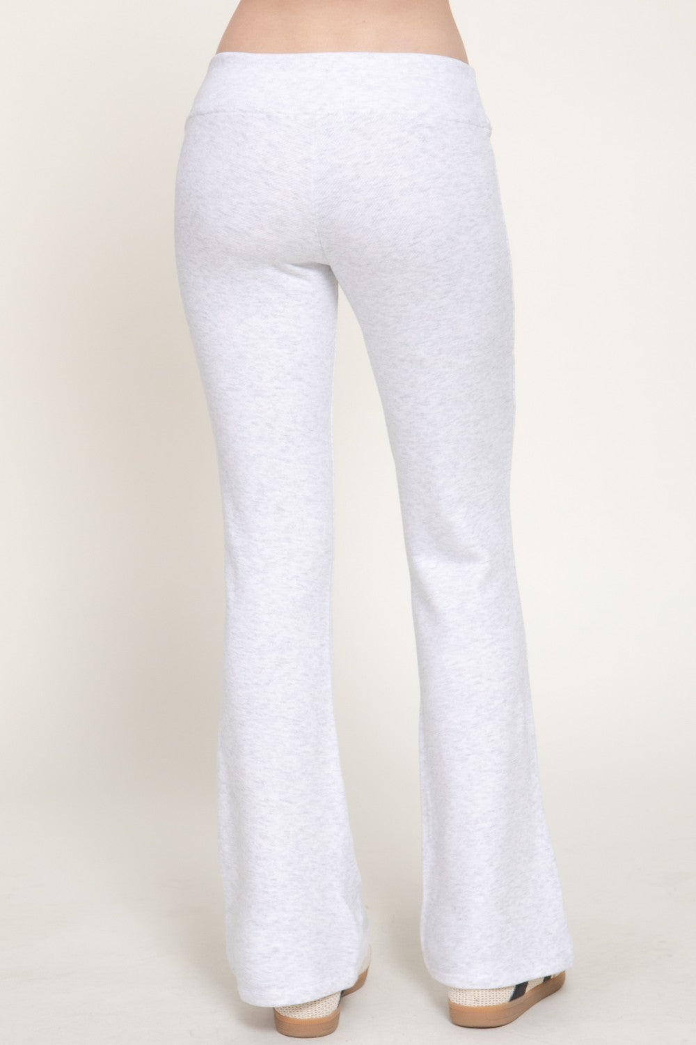 Elastic Waist Semi Flare Terry Pants