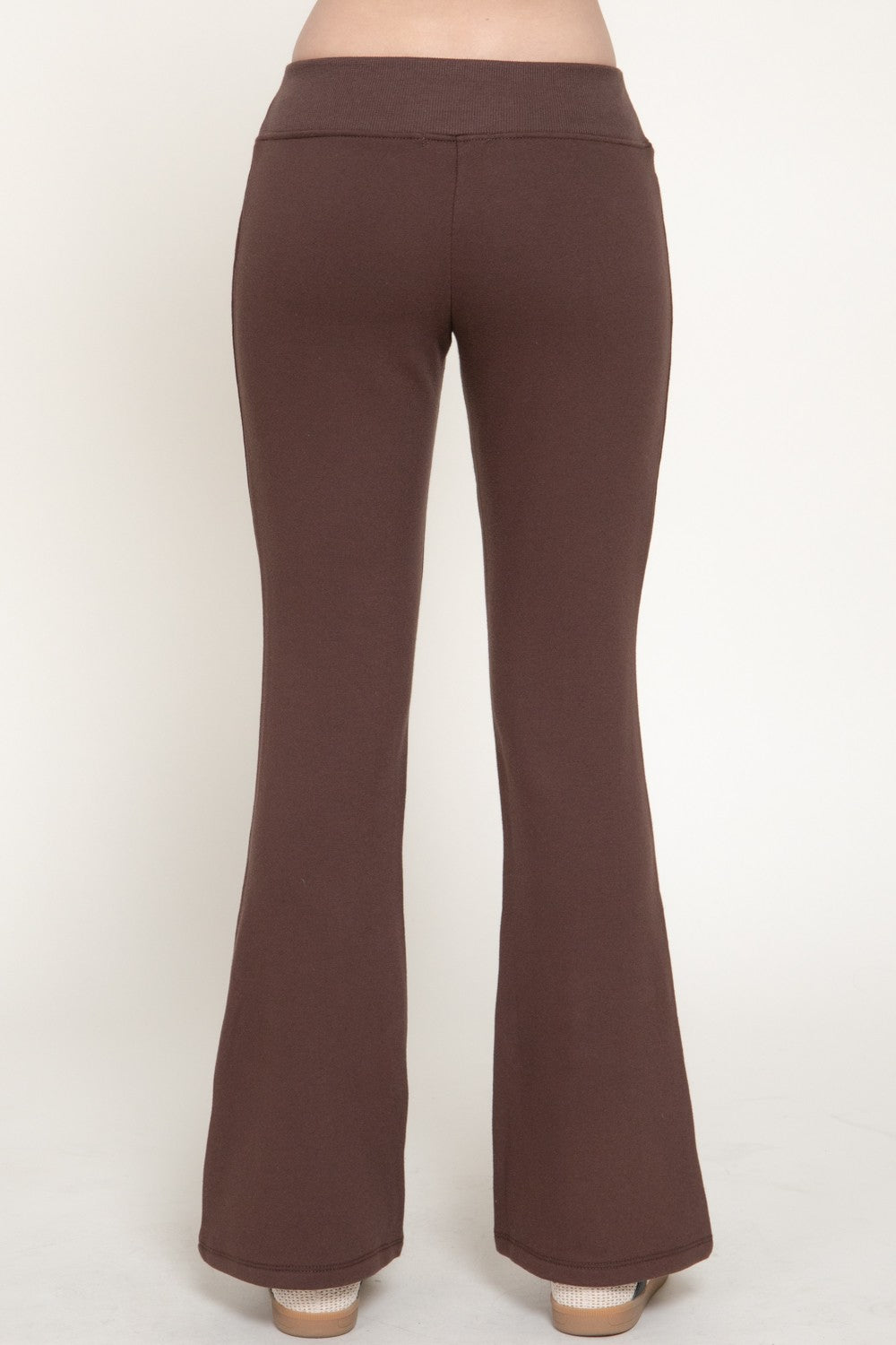 Elastic Waist Semi Flare Terry Pants