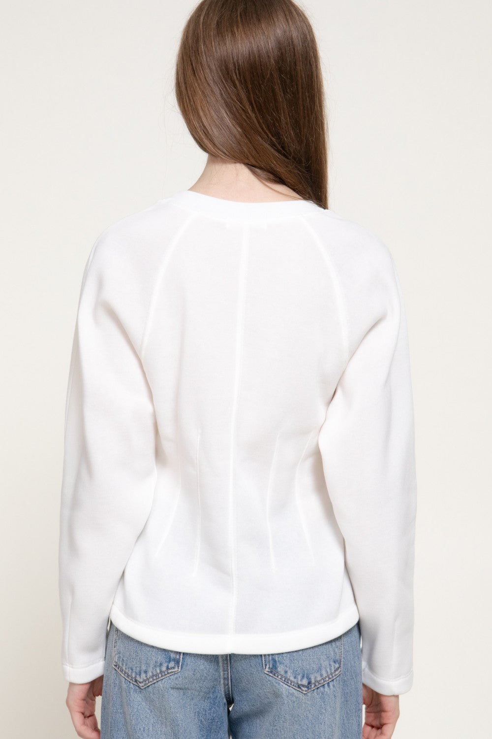 Long Sleeve Waist Defined Sweatshirt