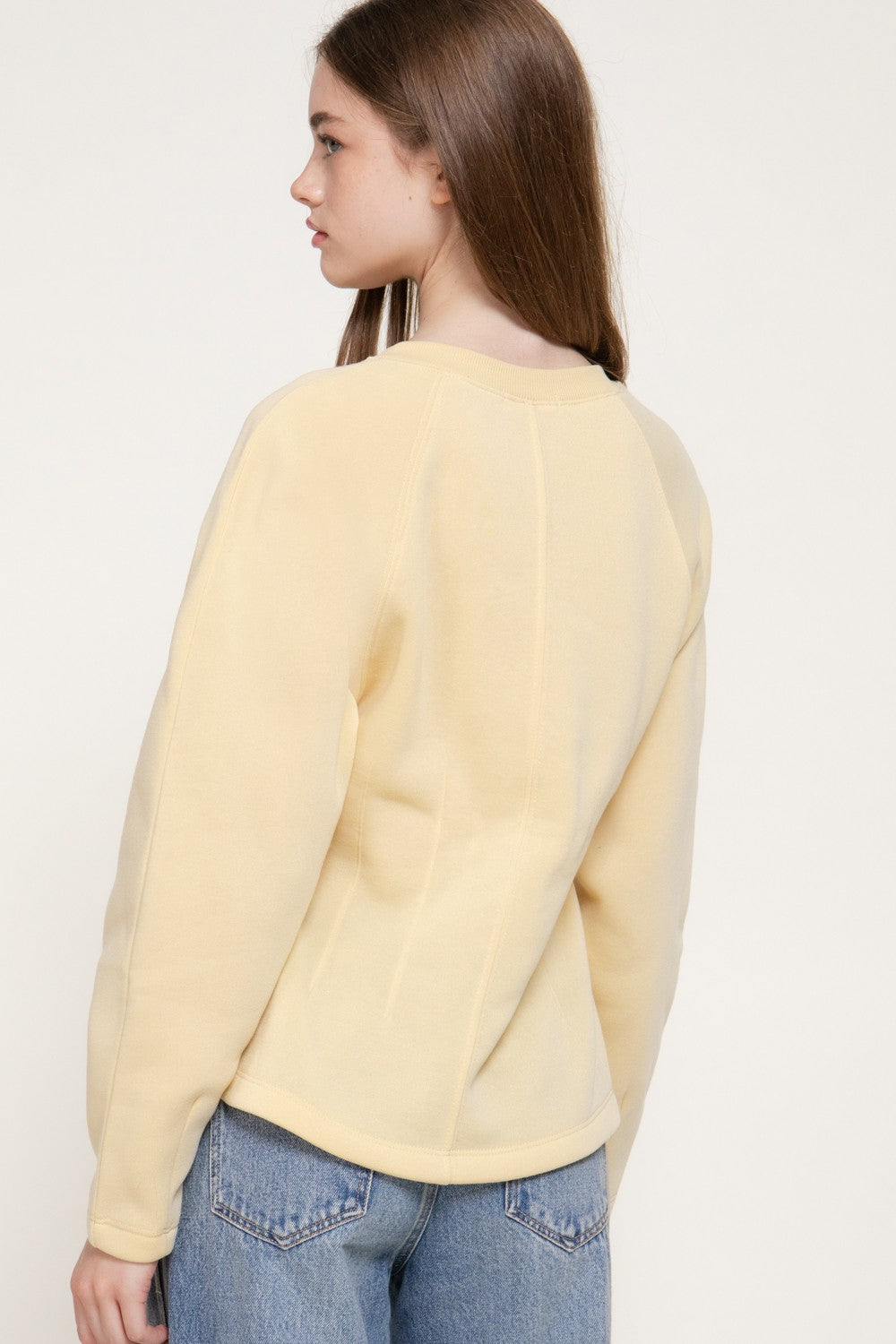 Long Sleeve Waist Defined Sweatshirt