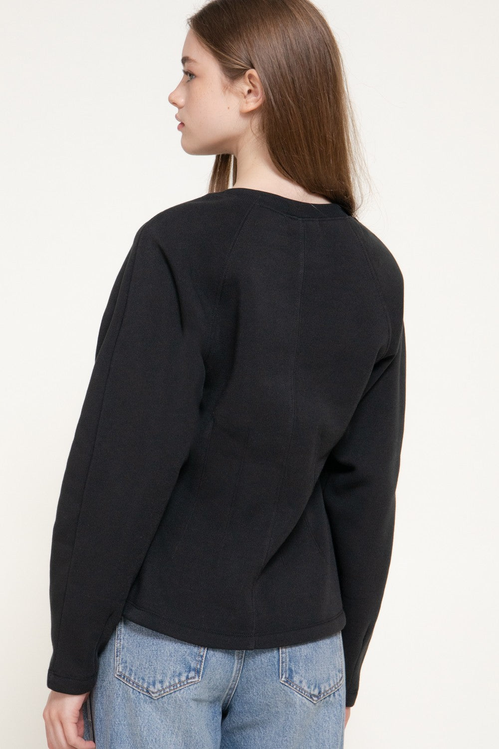 Long Sleeve Waist Defined Sweatshirt