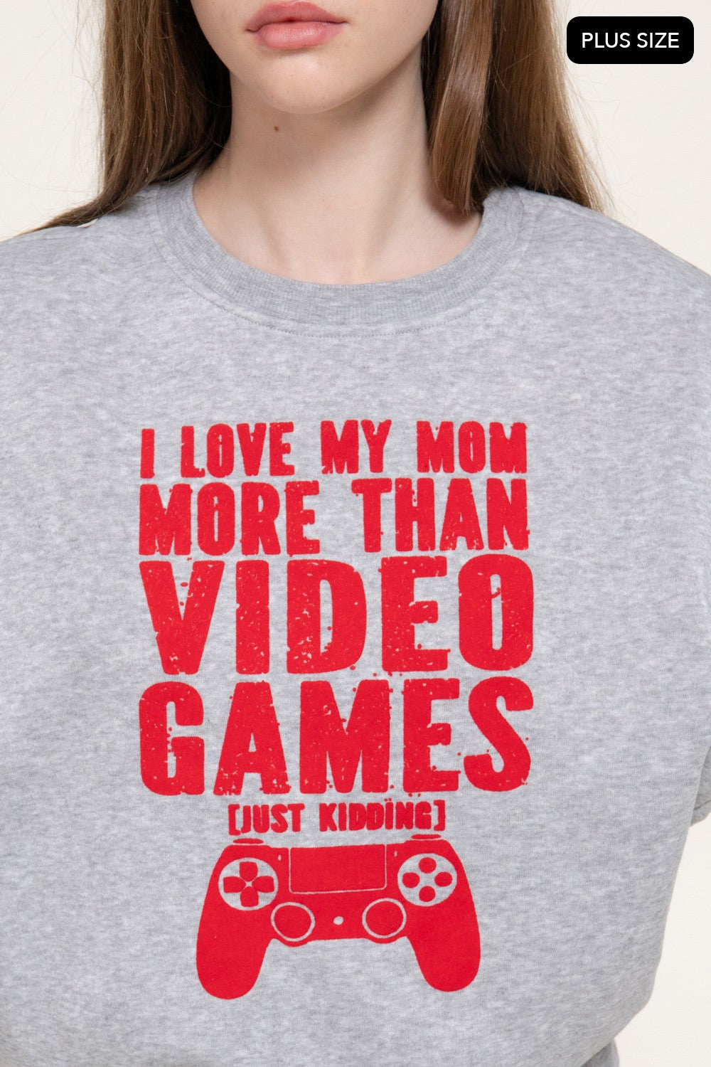 Long Sleeve Flocked Letter Sweatshirt